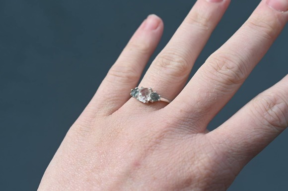 Raw Sapphire Ring, Rough Cut Sapphire, Natural Blue size 3 4 5 6 7 8 9 1… - Picture 5 of 5